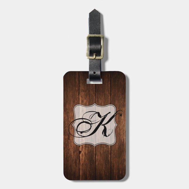 Personalised Luggage Tag Barn Wood Country Rustic (Front Vertical)