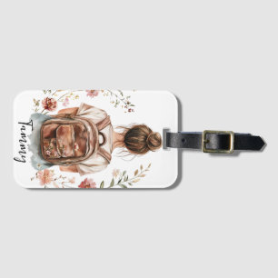 Personalised Luggage Tag – Brunette Woman