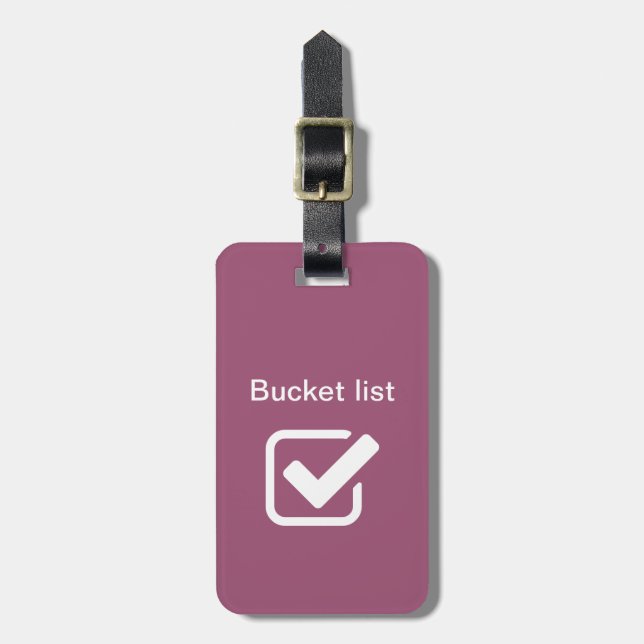 Personalised luggage tag - Bucket list (Front Vertical)