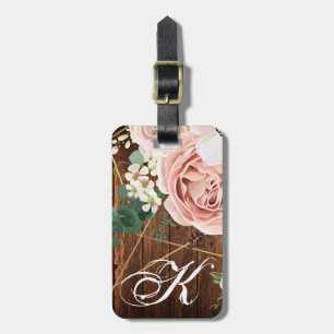 Personalised Luggage Tag Geometric Garden Rose