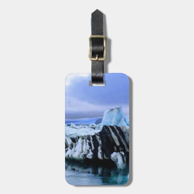 Personalised luggage tag - Iceland glacier (Front Vertical)