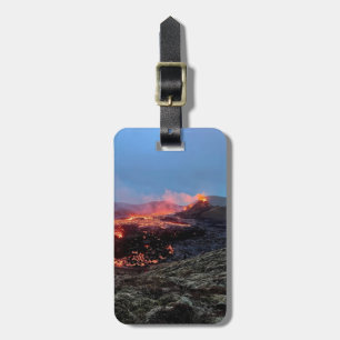 Personalised luggage tag - Iceland volcano