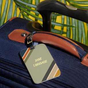 Personalised Luggage Tag Modern Retro Minimalist 