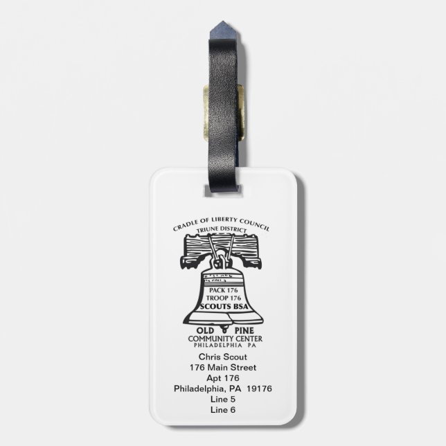 Personalised Luggage Tag Style B- 176 (Back Vertical)