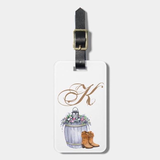 Personalised Luggage Tag Summer Country Wedding Ru (Front Vertical)