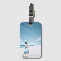 Personalised Luggage Tag Whimsical Japanese Art