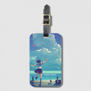 Personalised Luggage Tag Whimsical Japanese Art