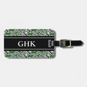Personalised luggage tag with golf ball design