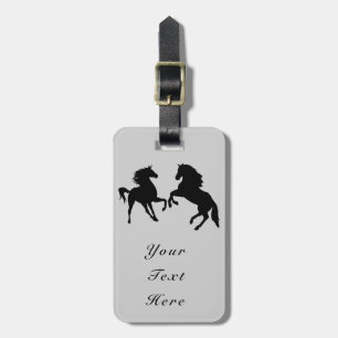 Personalised Luggage Tag with Horses Choose Colour