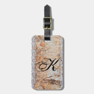Personalised Luggage TagCountry Barn Wood Lace Tri Tag