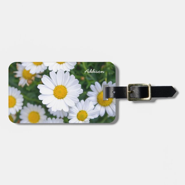 Personalised Luggage Tags With Daisy (Front Horizontal)