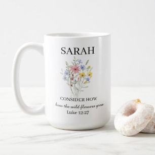 Personalised Luke 12:27 Coffee Mug