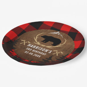 Personalised Lumberjack Birthday Paper Plate