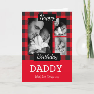 Personalised Lumberjack red check Birthday Card