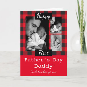 Personalised Lumberjack red first fathers day  Card