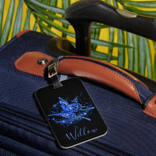 Personalised Lunar Moth Luggage Tag