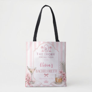 personalised Lux Pink Bachelorette Party bridal Tote Bag