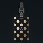 Personalised | Luxe Dots Luggage Tag<br><div class="desc">Bold black and gold polka dotted design that can be personalised with a monogram. | Designed by Shelby Allison</div>