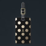 Personalised | Luxe Dots Luggage Tag<br><div class="desc">Bold black and gold polka dotted design that can be personalised with a monogram. | Designed by Shelby Allison</div>