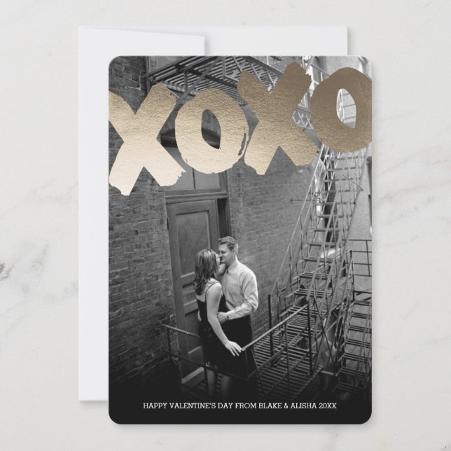 Personalised | Luxe XOXO Valentine Holiday Card (Front)