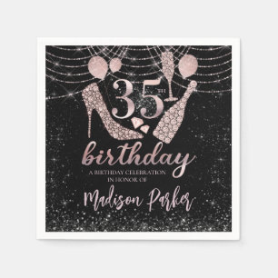 Personalised Luxury 35th Birthday Napkin
