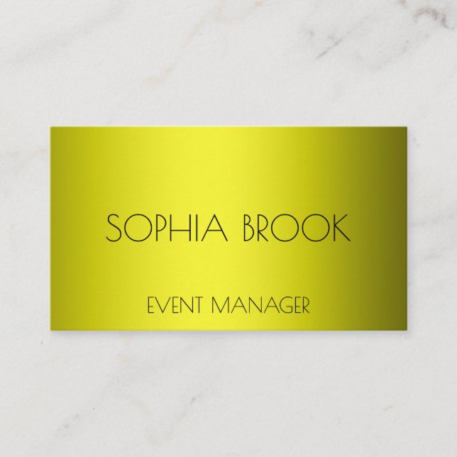 Personalised luxury bronze gold metallic foil business card (Front)