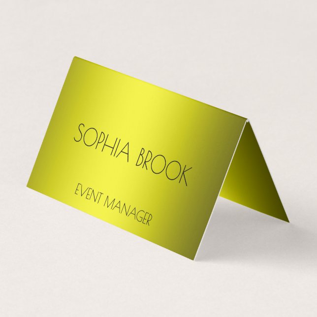Personalised luxury bronze gold metallic foil business card (Front)