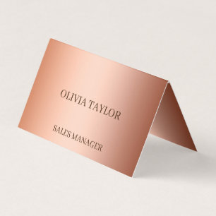 Personalised luxury bronze metallic foil business card