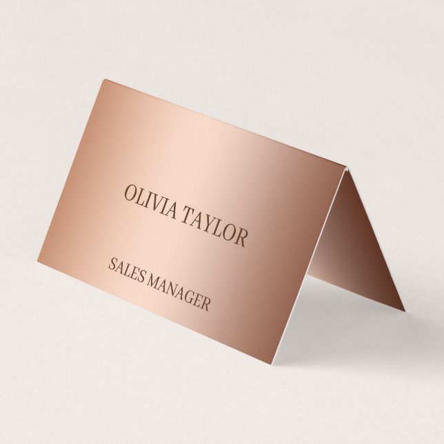 Personalised luxury bronze metallic foil business card (Front)