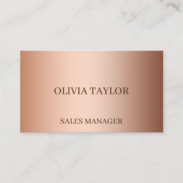 Personalised luxury bronze metallic foil business card (Front)