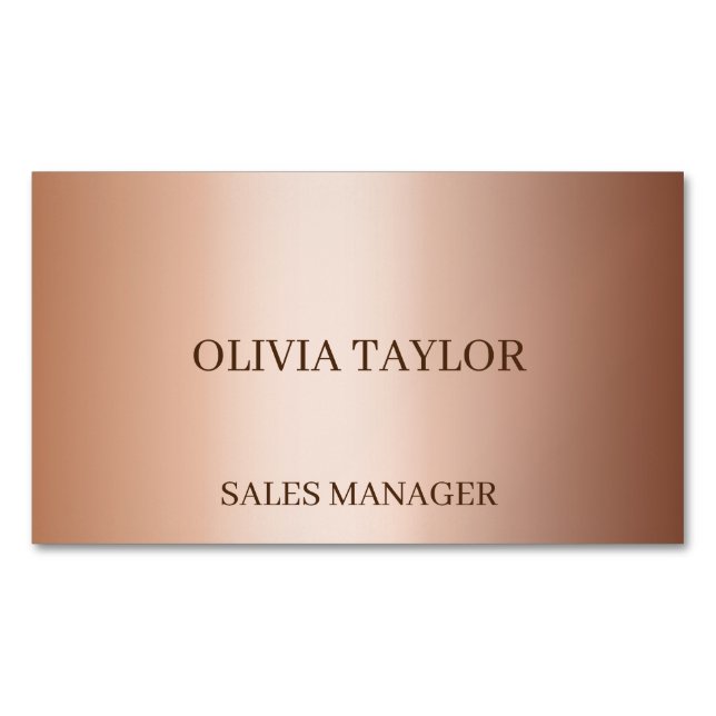 Personalised luxury bronze metallic foil 	Magnetic business card (Front)