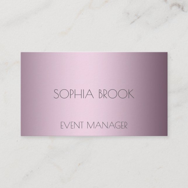 Personalised luxury dark silver metallic foil business card (Front)