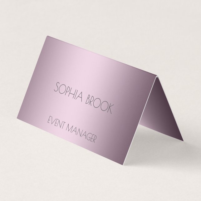 Personalised luxury dark silver metallic foil business card (Front)