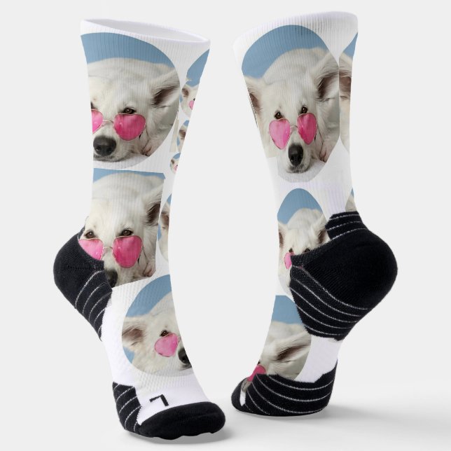 Personalised luxury dog pattern socks (Angled)