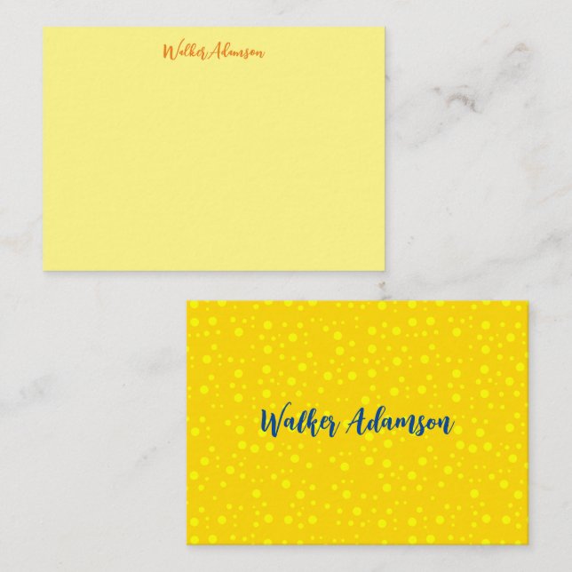 Personalised Luxury, Elegant Golden Yellow Name Card (Front/Back)