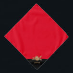 Personalised Luxury Golden Flowers Elegant Classy Bandana<br><div class="desc">Luxurious floral ornament with name to personalise for the poshest (good) girl ever! 
Main colours of this template : black,  white and gold (regular inks are being used,  not metallic ones).</div>