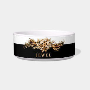 Personalised Luxury Golden Flowers Elegant Classy Bowl