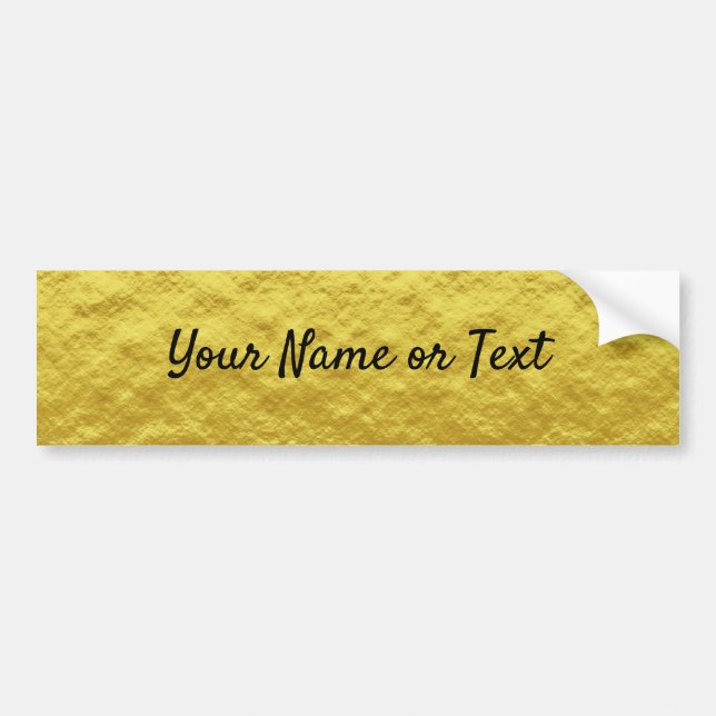 Personalised luxury golden foil bumper sticker (Front)