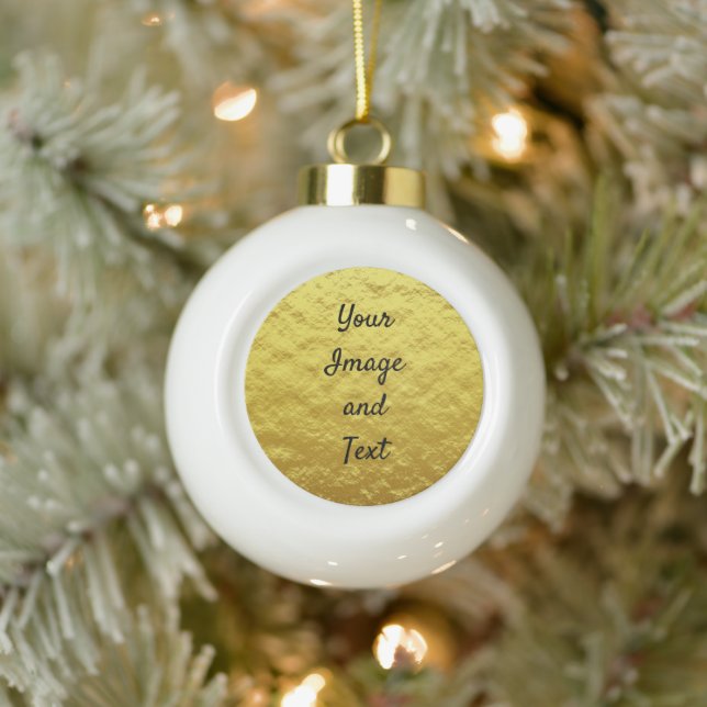 Personalised luxury golden foil ceramic ball christmas ornament (Tree)