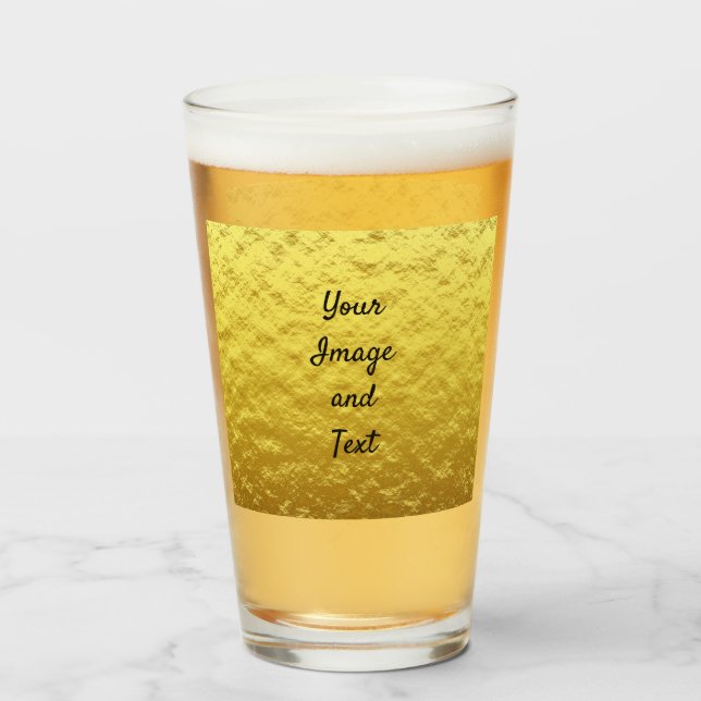 Personalised luxury golden foil glass (Front Filled)