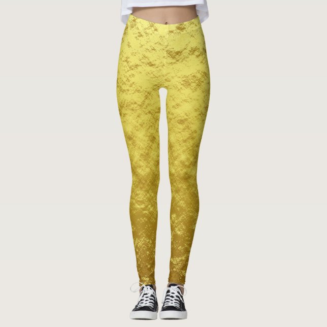 Personalised luxury golden foil leggings (Front)