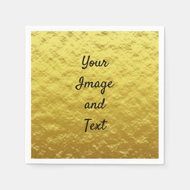 Personalised luxury golden foil napkin (Front)