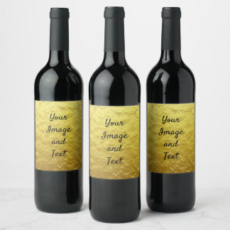 Personalised luxury golden foil wine label