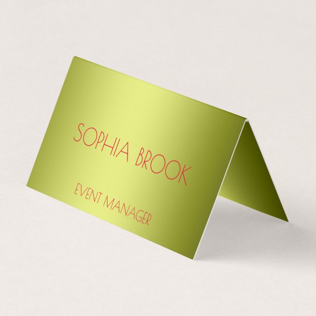 Personalised luxury golden metallic foil business card (Front)