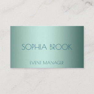 Personalised luxury icy blue metallic foil business card