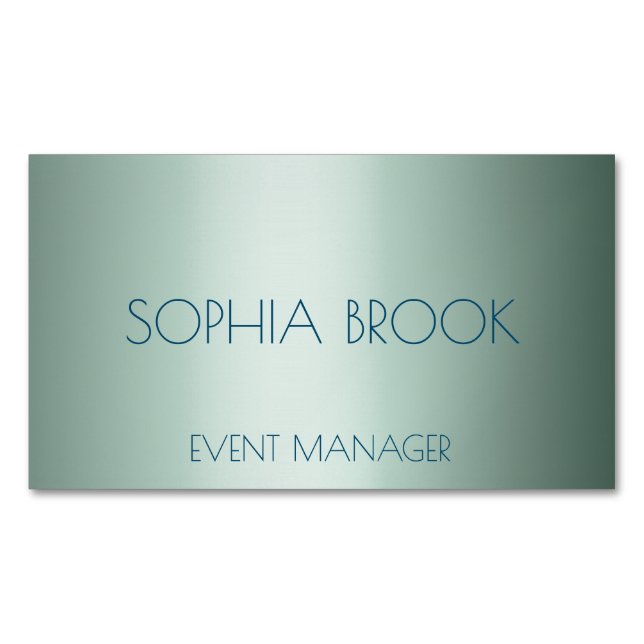 Personalised luxury icy blue metallic foil 	Magnetic business card (Front)