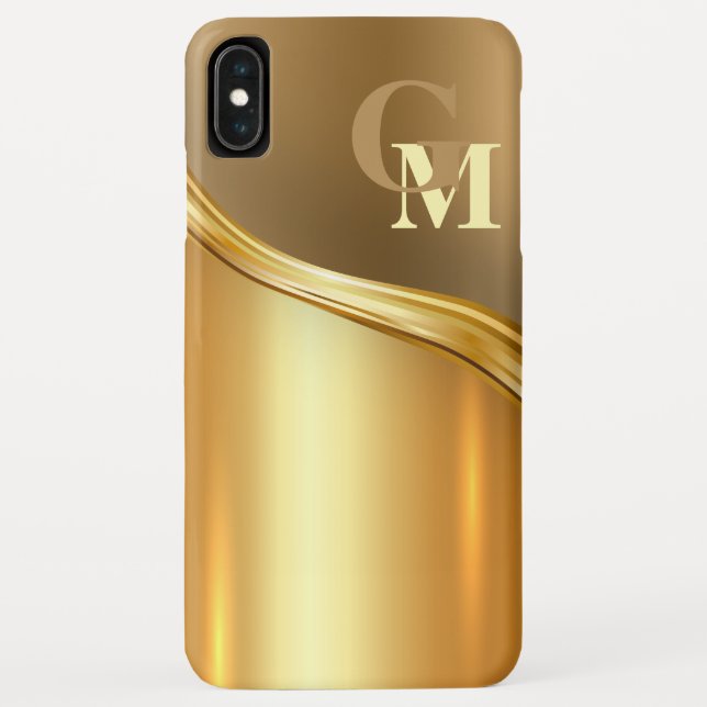 Personalised Luxury Look Modern Golden Case-Mate iPhone Case (Back)