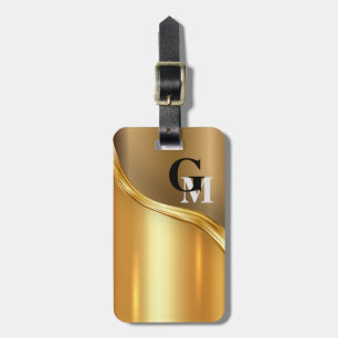 Personalised Luxury Look Modern Golden Luggage Tag