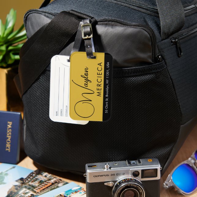 Personalised Luxury Luggage Tag With Custom Info (Front & Back)