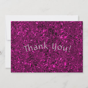 Personalised luxury magenta crushed foil thank you card